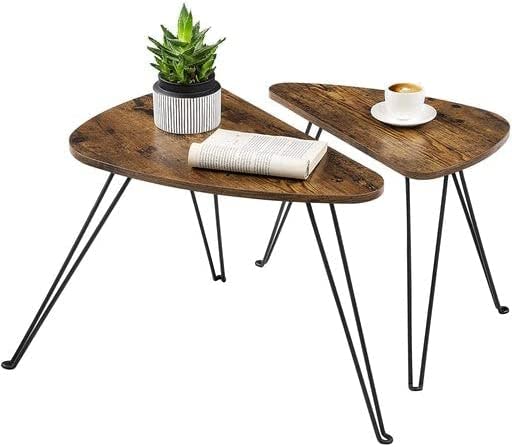 💥SALE💥 Set of 2 Side Tables, Nesting Tables, End Tables, for Living Room Rustic Brown