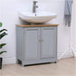 💥SALE💥Grey Under Sink Pedestal Cabinet Cupboard Bathroom Storage Unit with 2 Doors