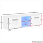 LED TV Stand Cabinet Unit Modern High Gloss 2 Door MDF Entertainment RGB Lights