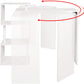 WOLTU Kitchen Bar Counter Table Bistro Table Breakfast Dining Table White Coffee Table with 2-Tier Storage Rack Shelves for Beverage Display Shelving Strong Metal Frame BT27ws