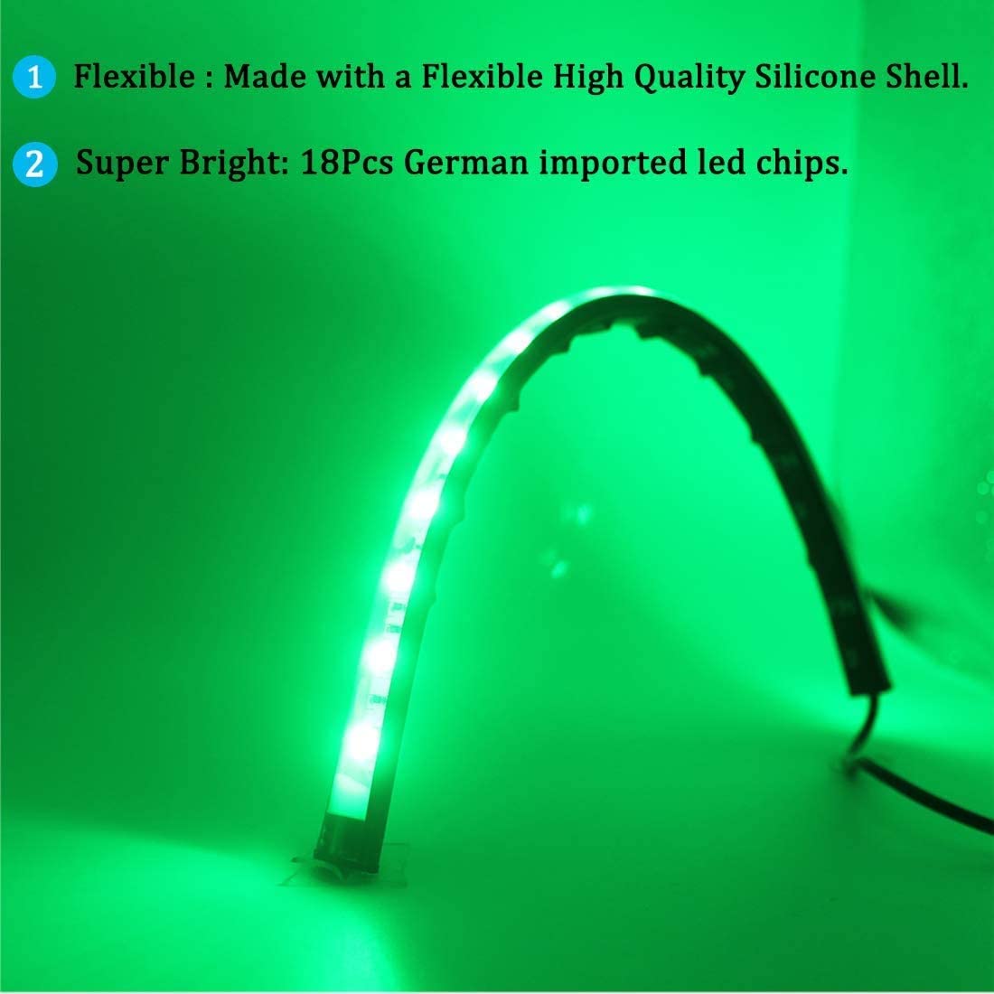 Green LED Boat Light Strip Deck Waterproof 12v Bow Trailer Pontoon Lights  Marine