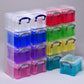 16 Pieces Useful Box 16x0.14 Liter Plastic Storage Box Organizer Clear & Assorted
