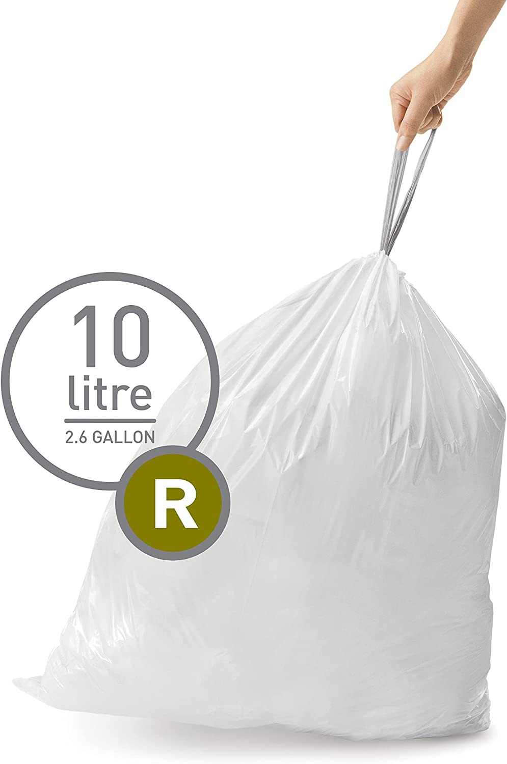 3 Pack simplehuman code R Custom Fit Bin Liner Bulk Pack, White Plastic ( 60 Liners)