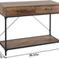 Console Table, 2 Drawers with Handles and Storage Shelf Side Table