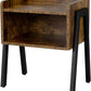 NEW Side Table Industrial Nightstand Stackable End Table with Open Front Storage