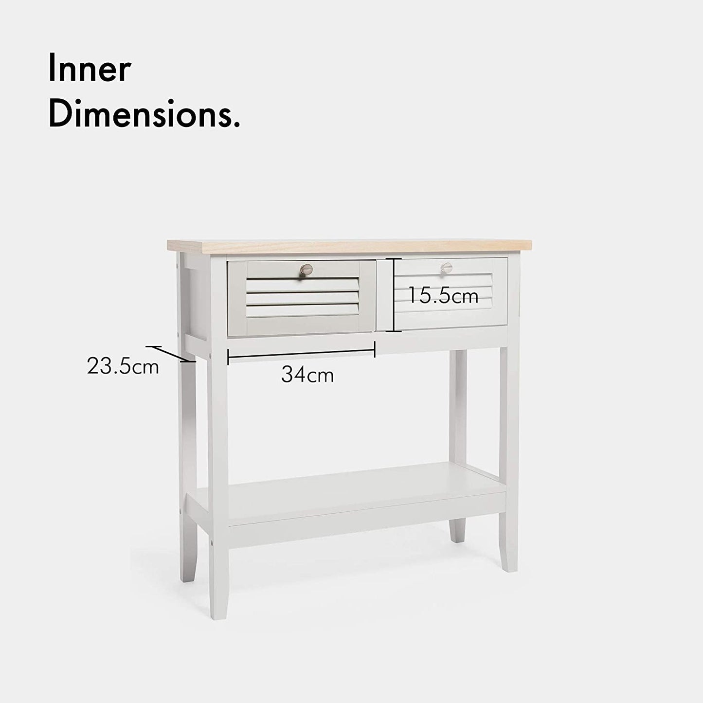 NEW Grey & Ash Veneer Console Table – Natural Wooden Sideboard, Soft Close Storage Drawer