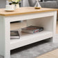 NEW Wooden Modern Coffee Sofa End Table wit Bottom Storage, Oak