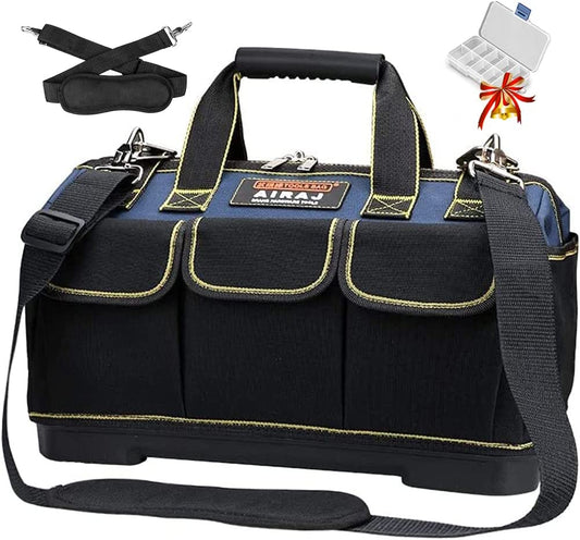 NEW! 16" Tool Bag Organizer Hard Bottom Waterproof Large Tool Bag with ABS Molded Case