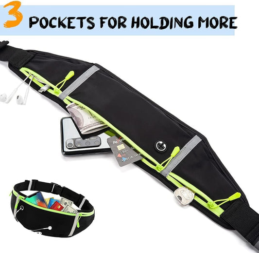 Comfortable More Soft Adjustable Running Belt with Reflective Strip That Fit All Phone and All Waist Sizes