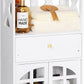 Bathroom Storage Cabinet Floor Cupboard, White