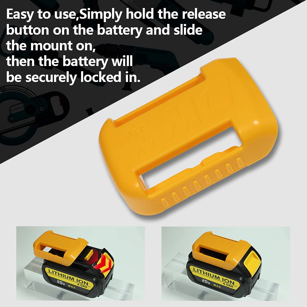 5 PCS Tool Battery Holder Mount for Dewalt Battery Cover Belt Clip Battery Dock Holder