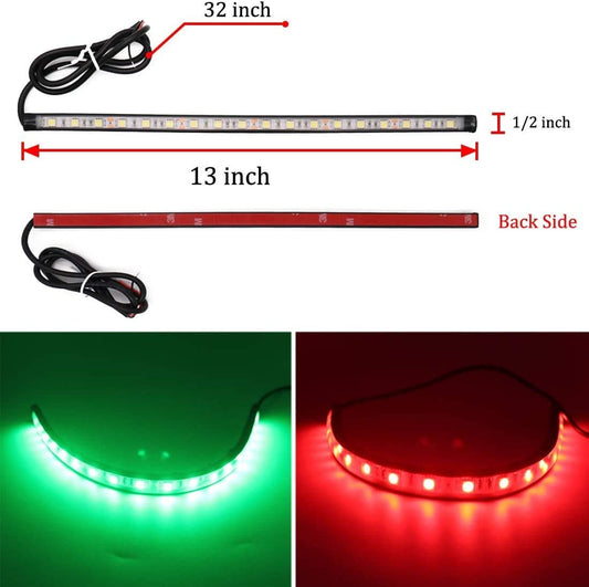 Botepon Led Navigation Lights, Boat Red and Green Bow Lights, Boat Stern Lights, Marine Led Lights, IP67 Waterproof for Pontoon Boat Dinghy Kayak Yacht Bass Boat, 2Pcs