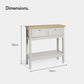 NEW Grey & Ash Veneer Console Table – Natural Wooden Sideboard, Soft Close Storage Drawer