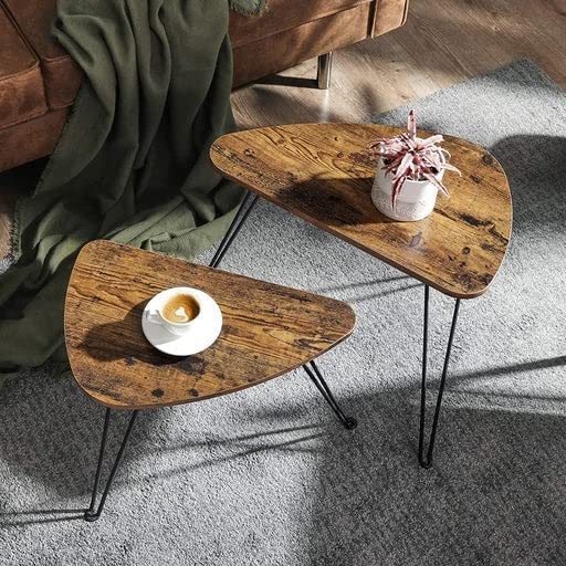 💥SALE💥 Set of 2 Side Tables, Nesting Tables, End Tables, for Living Room Rustic Brown