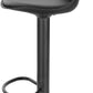 Set of 2 Bar Stools Black Soft Leatherette PU Seat Solid Adjustable Gas Lift Frame