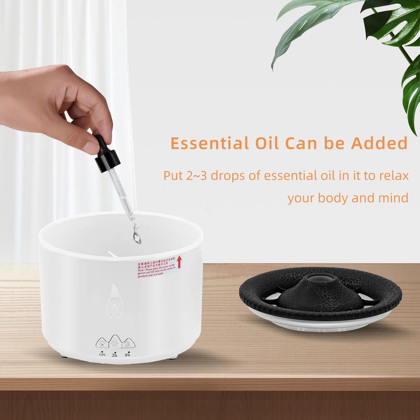 Volcano Humidifier with Jellyfish Mist, Flame Diffuser ,Night Light
