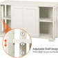 NEW Wooden Kitchen Storage Cabinet with Sliding Door & Adjustable Shelf, Stackable Buffet