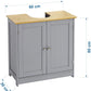 💥SALE💥Grey Under Sink Pedestal Cabinet Cupboard Bathroom Storage Unit with 2 Doors