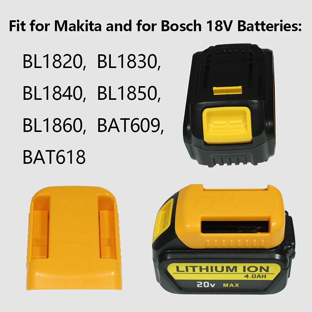 5 PCS Tool Battery Holder Mount for Dewalt Battery Cover Belt Clip Battery Dock Holder