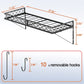 Wall Mount Pot Pan Racks for kitchen, Metal Cookware Organizer with 10 Hooks, Black