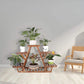 Wooden Plant Stands Indoor 6 Tiered Plant Shelf Triangular Plant Pot Stand Flower Rack