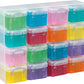 16 Pieces Useful Box 16x0.14 Liter Plastic Storage Box Organizer Clear & Assorted