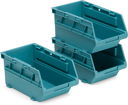 Navaris Interlocking Storage Organiser Drawers - Plastic Drawer Box Compartments for Screws Nails Small Tool Parts - Garage Shed Storage Bins - x3