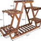 Wooden Plant Stands Indoor 6 Tiered Plant Shelf Triangular Plant Pot Stand Flower Rack