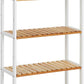NEW!  5-Tier Bathroom Storage Shelves, Bamboo Kitchen Shelf with 9 Adjustable Heights