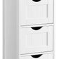 Bathroom Cabinet with 4 Drawers, White