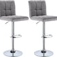 Set of 2 Bar Stools Light Grey Bar Chairs Breakfast Dining Stools for Kitchen Island Counter