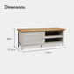 NEW TV Cabinet w/Ash Wood Top up to 50" Entertainment Unit w/Cupboard & 2 Open Storage Shelves