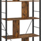 Bookshelf, Living Room Bookcase, Large 4-Tier Storage Shelf, for Office Study, Rustic Brown