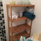 NEW! Bathroom Kitchen Storage Bamboo 5 Shelves Adjustable Floor Height Flower Stand