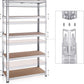 NEW! Set of 2 5-Tier Shelving Unit, Steel Shelving Unit for Storage Tool-Free Assembly