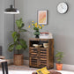Bathroom Cabinet, Storage Cupboard Rustic Chic Style with Louvred Doors Adjustable Shelf