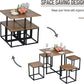 NEW! 5 PCS Industrial Table & Stool Set w/Metal Frame Home Dining Stylish Square Compact Seat