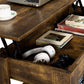 Lift Top Coffee Table, Wood Lifting Coffee Table Tea Table with Storage Shelf