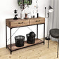 Console Table, 2 Drawers with Handles and Storage Shelf Side Table