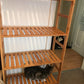 NEW! Bathroom Kitchen Storage Bamboo 5 Shelves Adjustable Floor Height Flower Stand