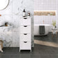 Bathroom Cabinet with 4 Drawers, White