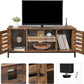 TV Stand Console Unit with Shelves, Cabinet with Storage, Rustic Brown