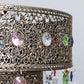 Moroccan Style 3 Tier Ceiling Pendant Light Shade with Multi-Coloured Acrylic Jewel Droplets
