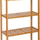 NEW! Bathroom Kitchen Storage Bamboo 5 Shelves Adjustable Floor Height Flower Stand