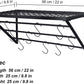 Pot Pan Rack Wall Mounted  for Kitchen Hanging with 10 Hooks, Stainless Steel, Matte Black
