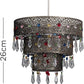 Moroccan Style 3 Tier Ceiling Pendant Light Shade with Multi-Coloured Acrylic Jewel Droplets
