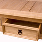 Corona Coffee Table With Drawer, Made from Distressed Waxed Pine, Solid Wood