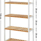 NEW!  5-Tier Bathroom Storage Shelves, Bamboo Kitchen Shelf with 9 Adjustable Heights