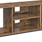 TV Stand for TV up to 50 Inches, TV Cabinet with Open Shelves, TV Console Rustic Brown