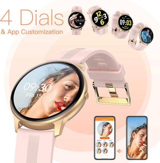 Smart Watch for Women, Touch Fitness w/ Health Tracking, Waterproof Outdoor Sports